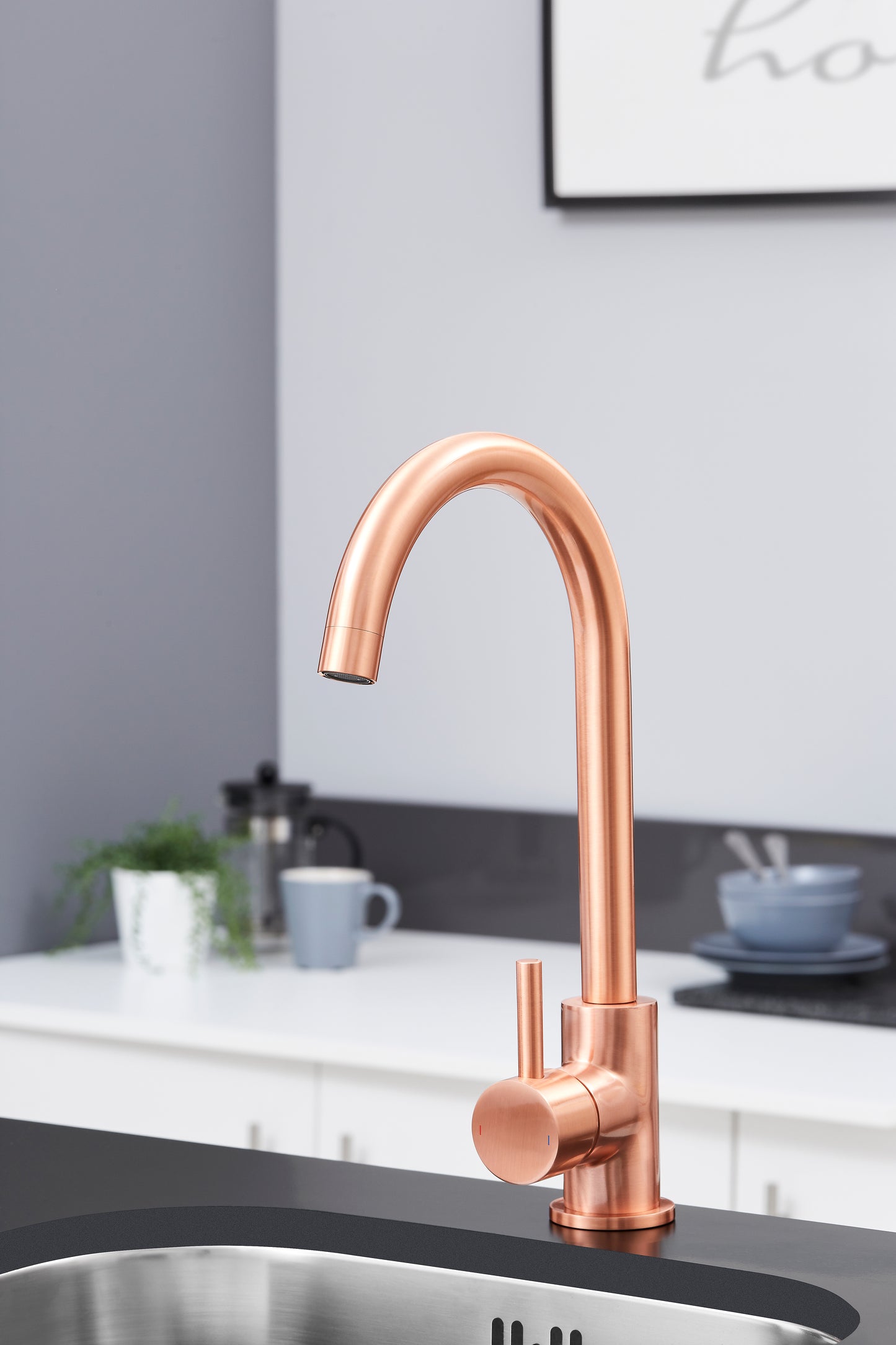 Soria Modern Single Lever Kitchen Tap in Copper Finish