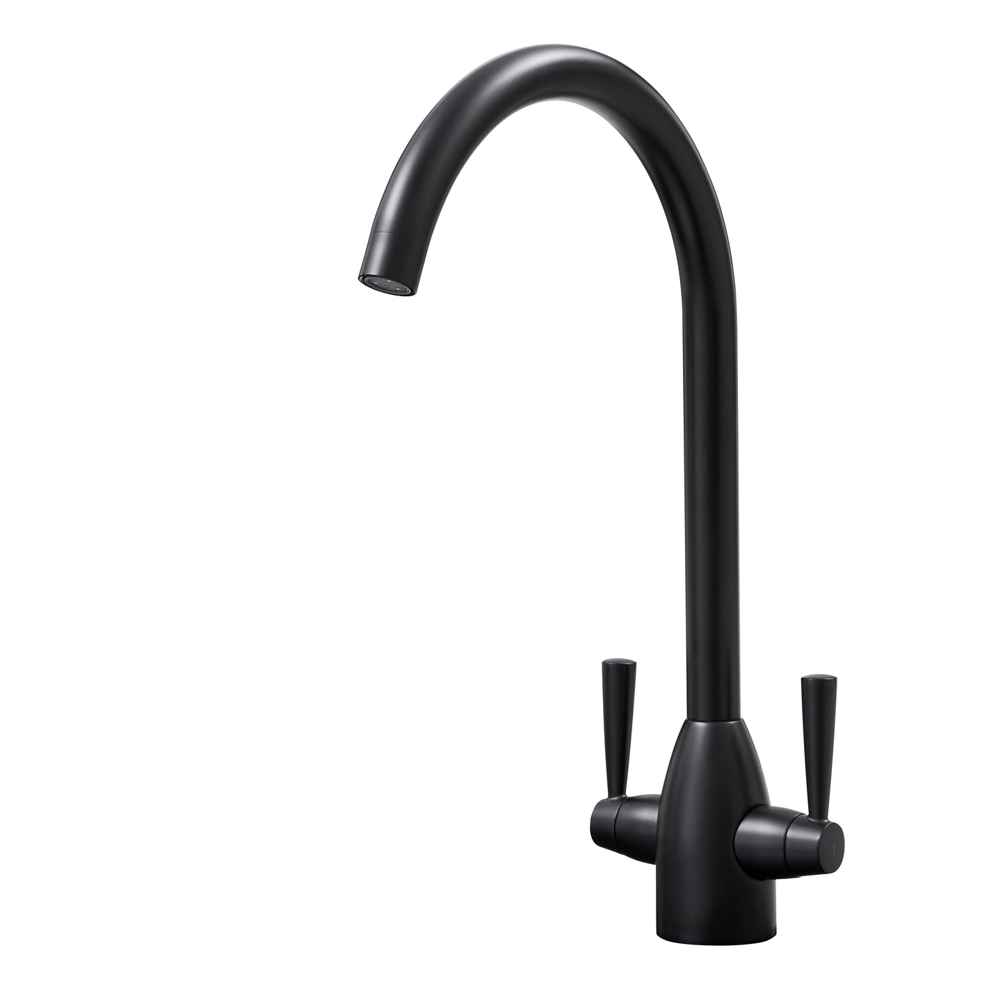 Vigo Modern Twin Lever Kitchen Tap in Matt Black Finish