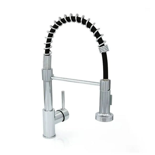 Lincoln Spring Pull Out Modern Single Lever Kitchen Tap in Chrome Finish