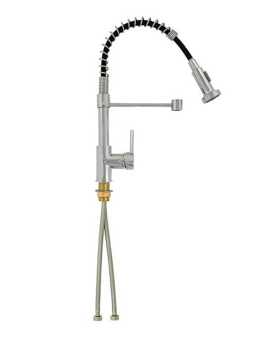 Lincoln Spring Pull Out Modern Single Lever Kitchen Tap in Chrome Finish